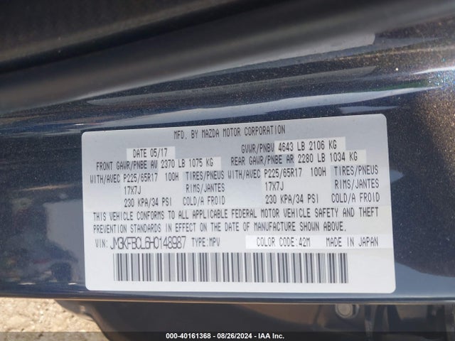 Mazda Cx-5 Touring 2017 JM3KFBCL6H0148987 Image 9