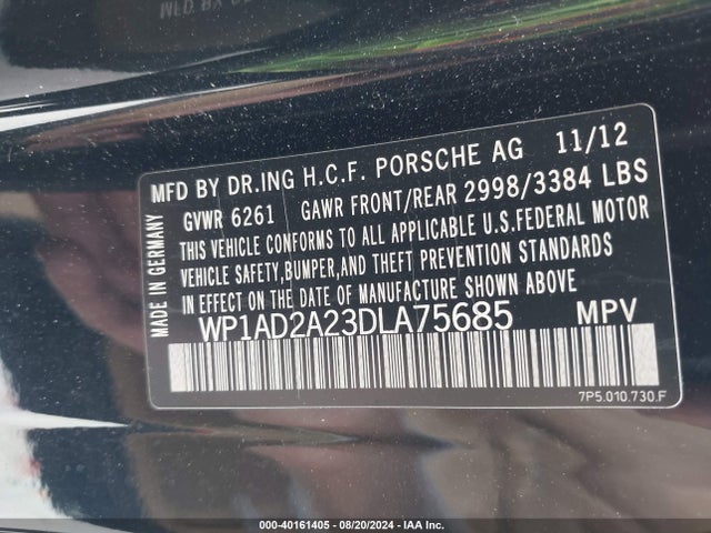 2013 PORSCHE CAYENNE WP1AD2A23DLA75685 Photo 8