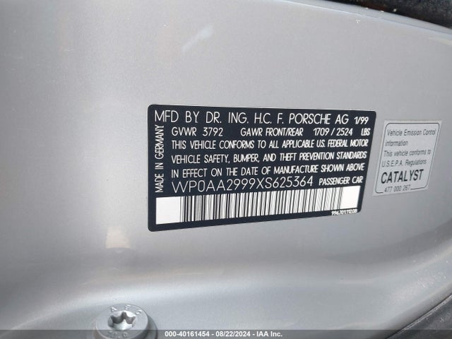 1999 PORSCHE 911 WP0AA2999XS625364 Photo 8