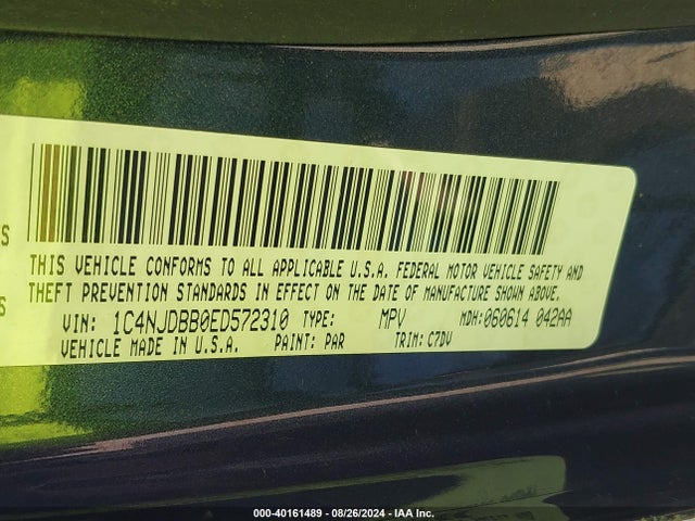 1C4NJDBB0ED572310 Jeep Compass Sport