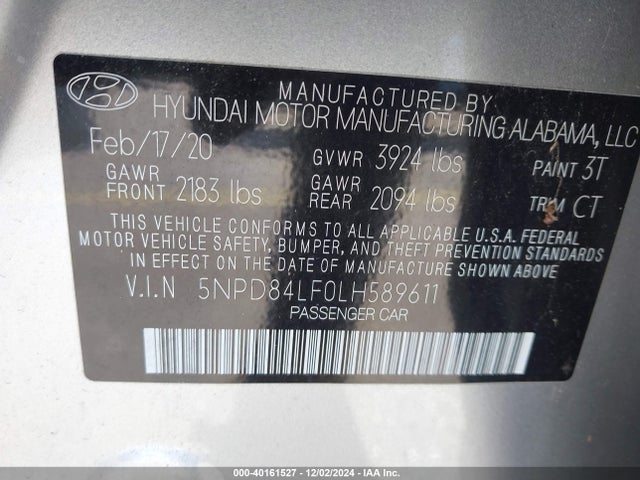 Hyundai Elantra Value Edition 2020 5NPD84LF0LH589611 Image 9