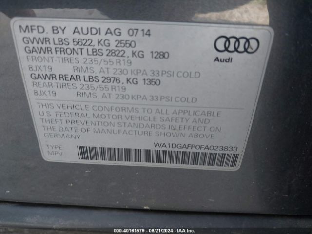 WA1DGAFP0FA023833 Audi Q5 3.0t Premium Plus
