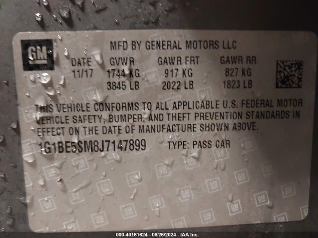 Chevrolet Cruze Lt Auto 2018 1G1BE5SM8J7147899 Image 9