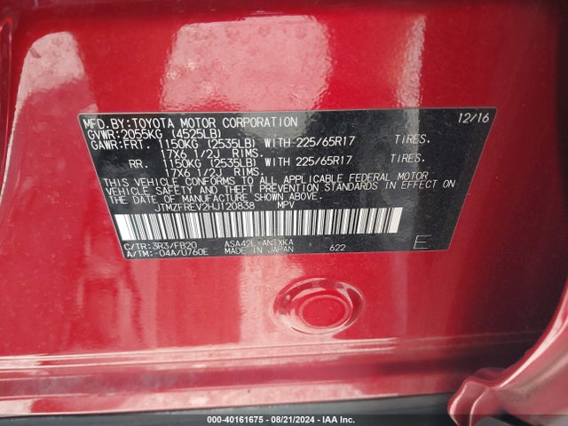 Toyota RAV4 LE 2017 JTMZFREV2HJ120838 Image 9