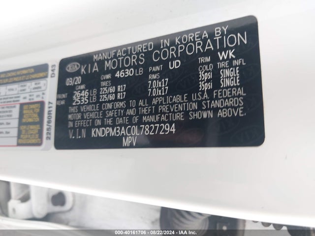 KIA Sportage Lx 2020 KNDPM3AC0L7827294 Image 9