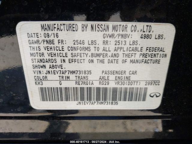 JN1EV7AP7HM731835 Infiniti Q50 3.0t Premium