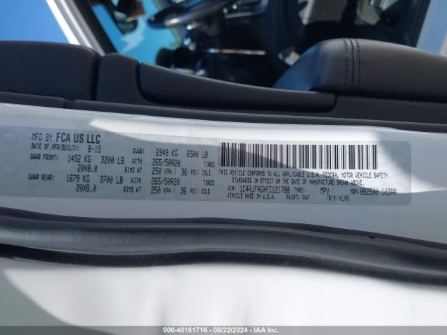 1C4RJFAGXFC121788 Jeep Grand Cherokee Altitude