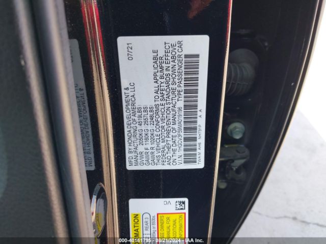 1HGCV3F59MA019196 Honda Accord Hybrid Ex-l