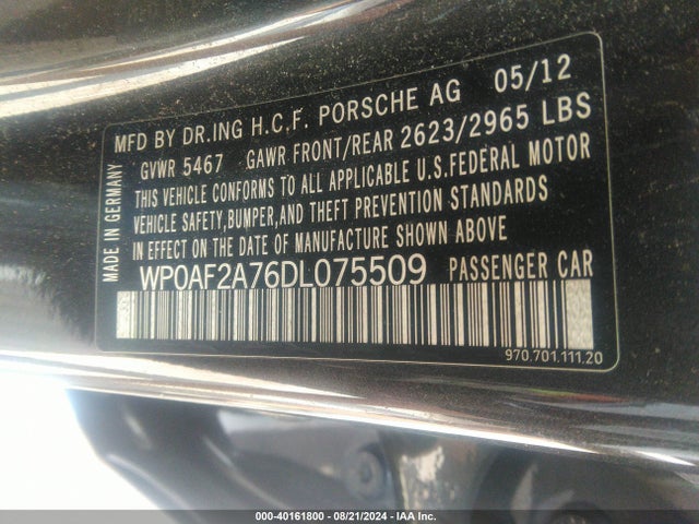 2013 PORSCHE PANAMERA WP0AF2A76DL075509 Photo 8