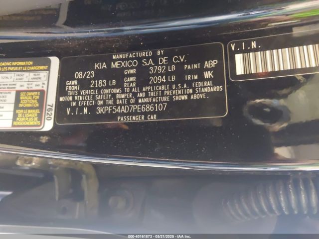 3KPF54AD7PE686107 KIA Forte Gt-line