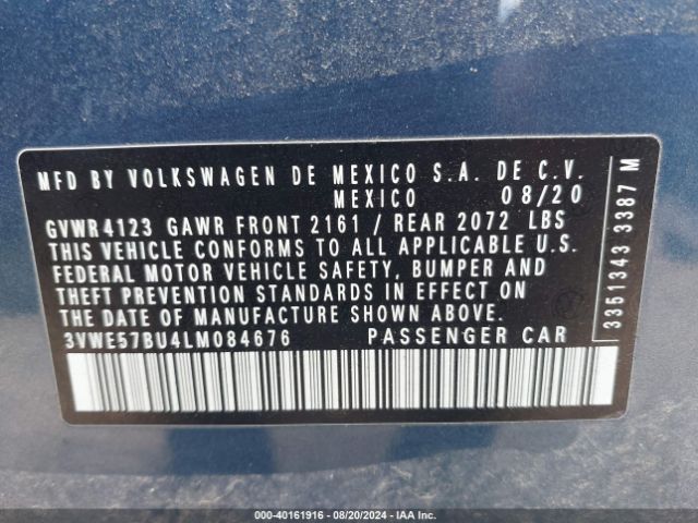 3VWE57BU4LM084676 Volkswagen Jetta 1.4t Sel