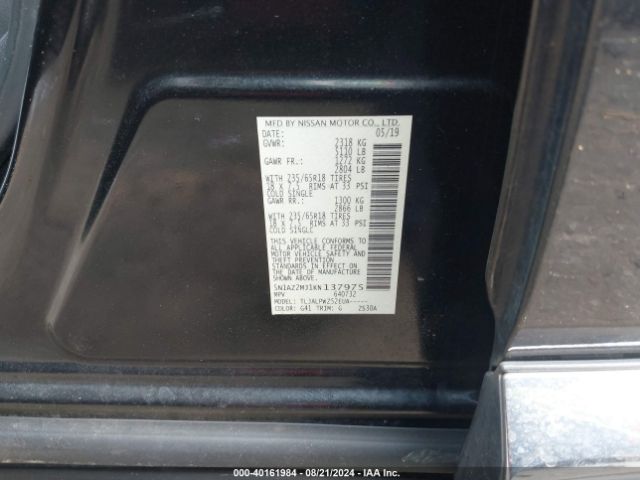 5N1AZ2MJ1KN137975 Nissan MURANO S