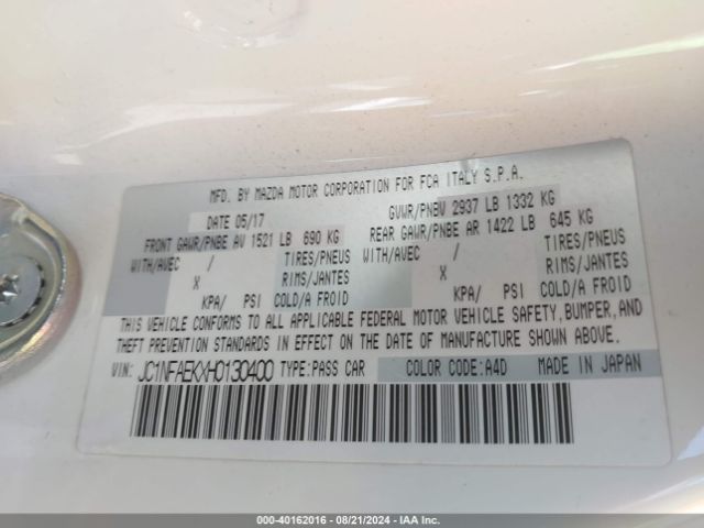 2017 FIAT 124 SPIDER JC1NFAEKXH0130400 Photo 8