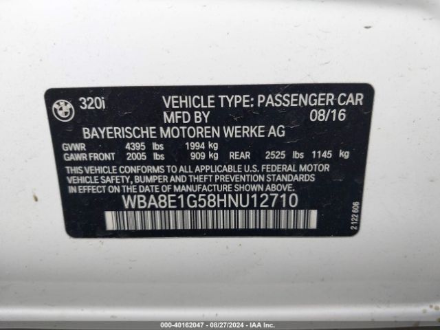 WBA8E1G58HNU12710 BMW 320i