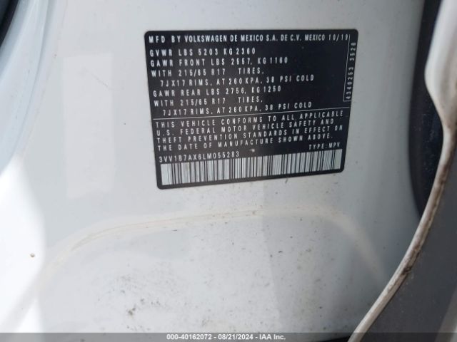 3VV1B7AX6LM055283 Volkswagen Tiguan 2.0t S