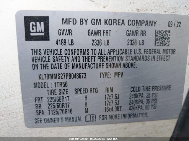 Chevrolet Trailblazer Fwd Ls 2023 KL79MMS27PB048673 Image 9