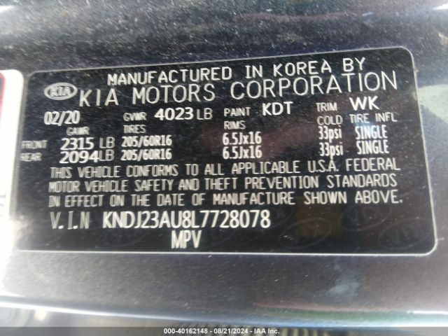 KNDJ23AU8L7728078 KIA SOUL LX
