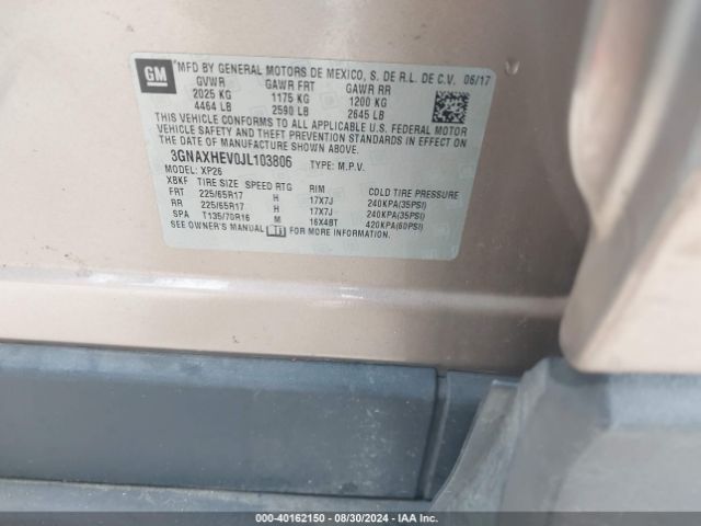 3GNAXHEV0JL103806 Chevrolet EQUINOX LS