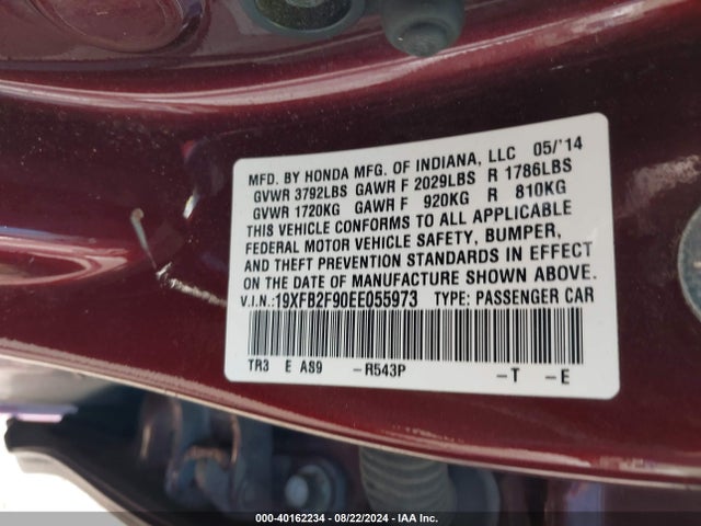 Honda Civic Ex-l 2014 19XFB2F90EE055973 Image 9