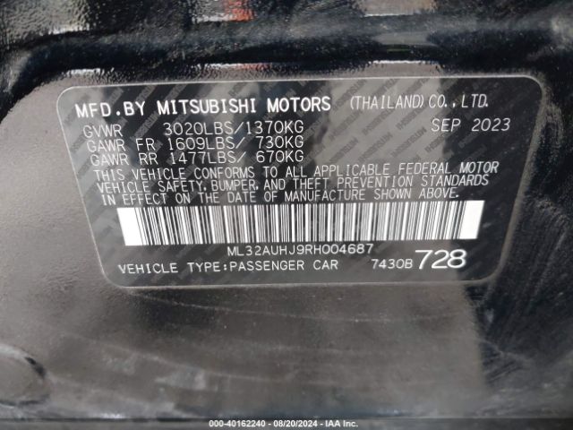 ML32AUHJ9RH004687 Mitsubishi MIRAGE ES
