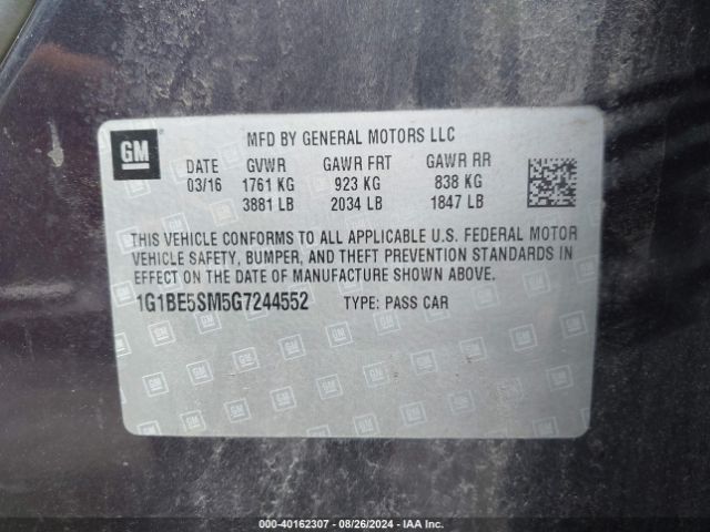 1G1BE5SM5G7244552 Chevrolet Cruze Lt Auto