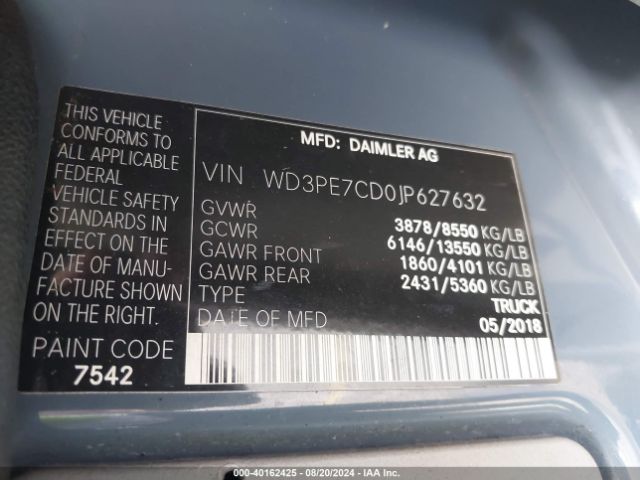 WD3PE7CD0JP627632 Mercedes-Benz Sprinter 2500 Standard Roof V6