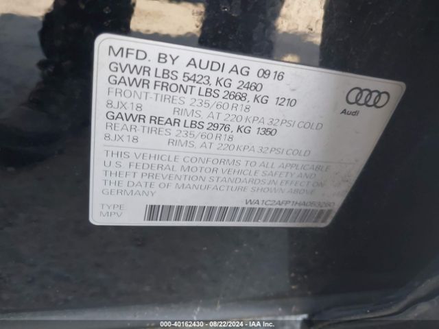 WA1C2AFP1HA053260 Audi Q5 2.0t Premium