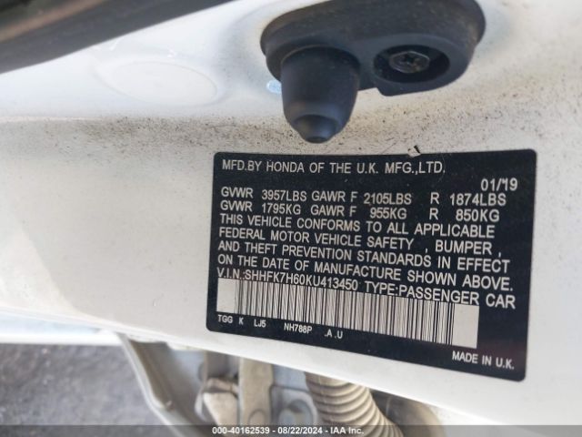 SHHFK7H60KU413450 Honda CIVIC EX