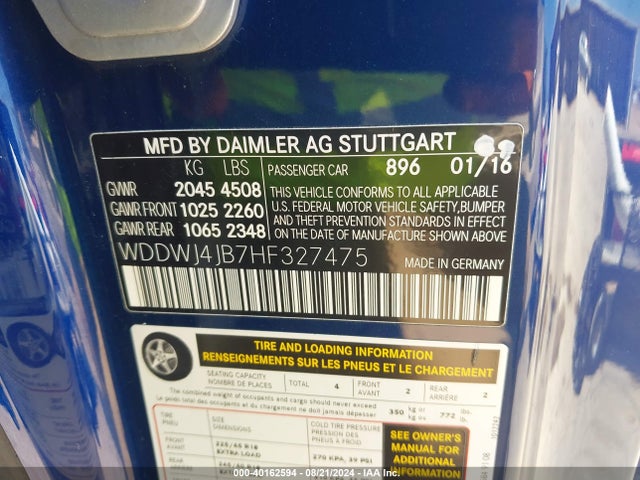 WDDWJ4JB7HF327475 Mercedes-Benz C 300
