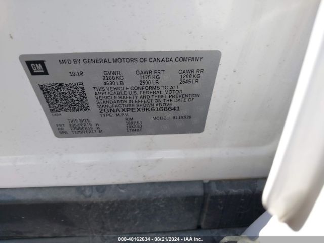 2GNAXPEX9K6168641 Chevrolet Equinox Premier