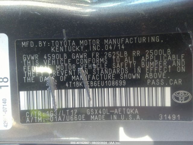 4T1BK1EB6EU108699 Toyota Avalon Xle Touring