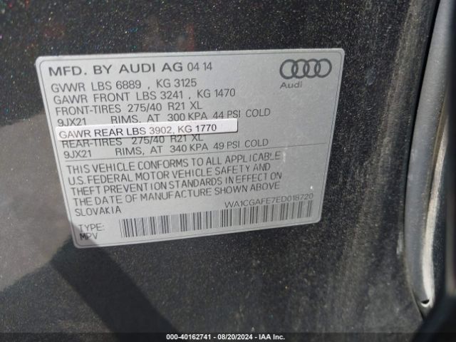 WA1CGAFE7ED018720 Audi Q7 3.0t S Line Prestige