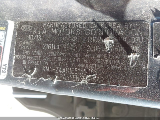 KNAFZ4A81E5155465 KIA FORTE EX
