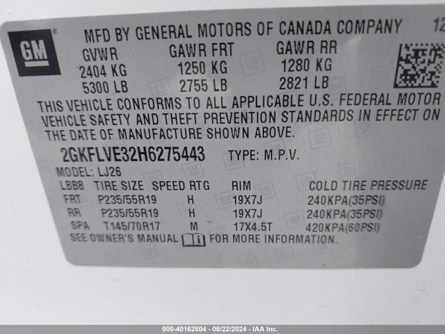 2GKFLVE32H6275443 GMC Terrain Denali