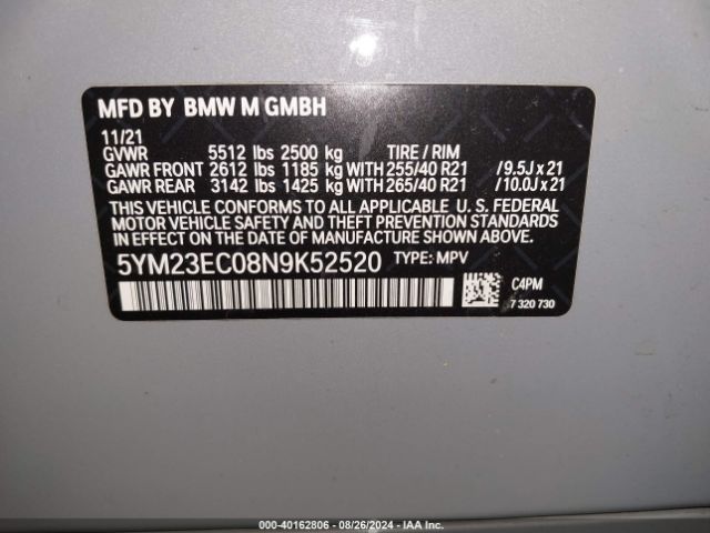 2022 BMW X4 M 5YM23EC08N9K52520 Photo 8