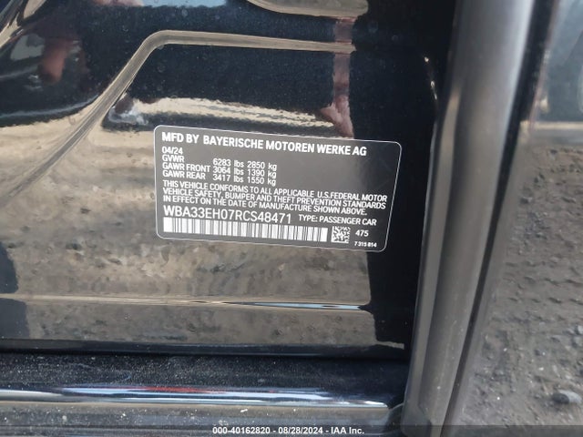 BMW 740 I Xdrive 2024 WBA33EH07RCS48471 Image 9