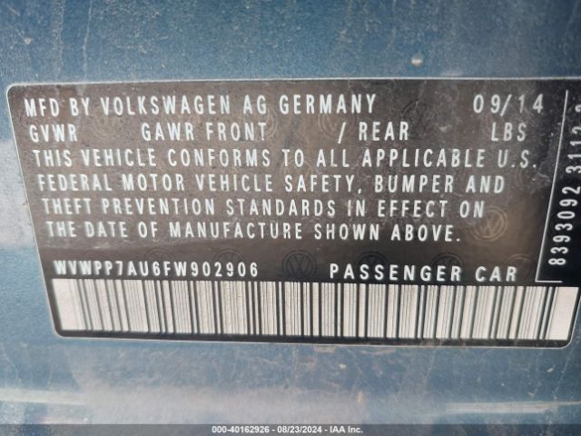 WVWPP7AU6FW902906 Volkswagen E-golf Sel Premium