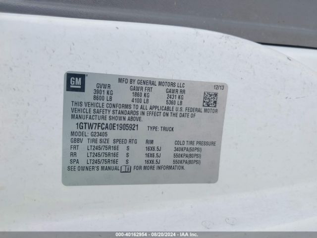 1GTW7FCA0E1905921 GMC Savana 2500 Work Van