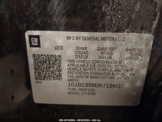 1G1BC5SM2K7134637 Chevrolet CRUZE LS