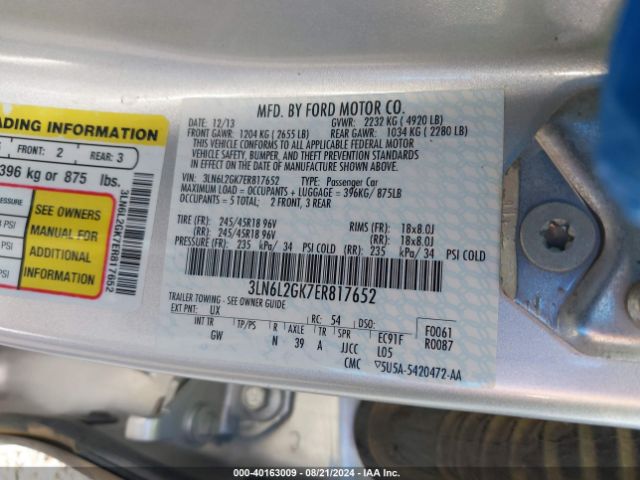 3LN6L2GK7ER817652 Lincoln MKZ
