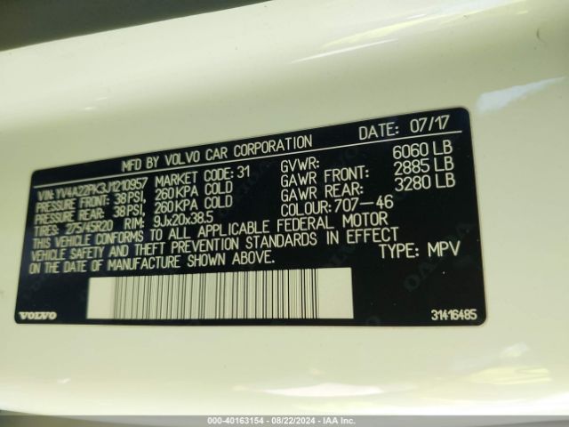 YV4A22PK3J1210957 Volvo Xc90 T6 Momentum