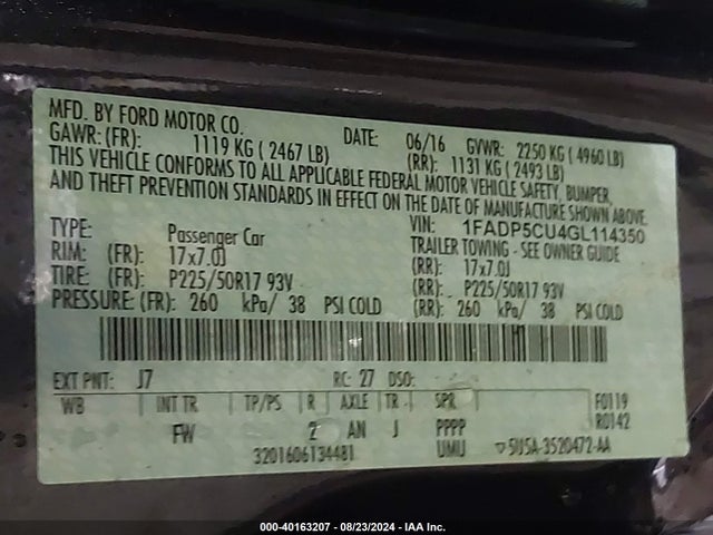 1FADP5CU4GL114350 Ford C-max Energi Sel
