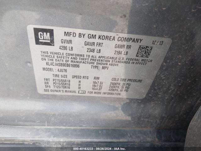 KL4CJASB9EB616896 Buick Encore