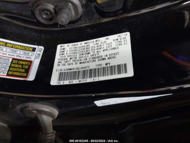5J6RM4H73EL094573 Honda Cr-v Ex-l