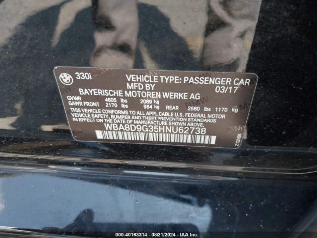 WBA8D9G35HNU62738 BMW 330i Xdrive