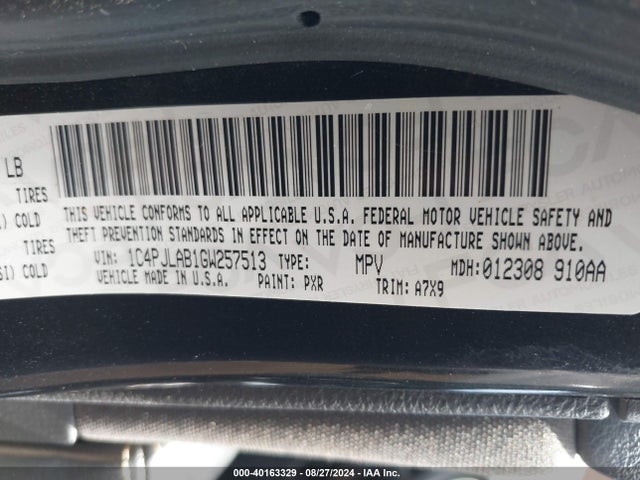 1C4PJLAB1GW257513 Jeep Cherokee Sport