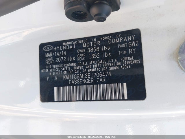 Hyundai Veloster Turbo W/black 2014 KMHTC6AE3EU206474 Image 9