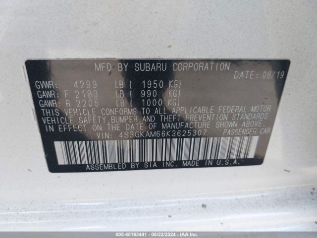 4S3GKAM66K3625307 Subaru Impreza 2.0i Sport
