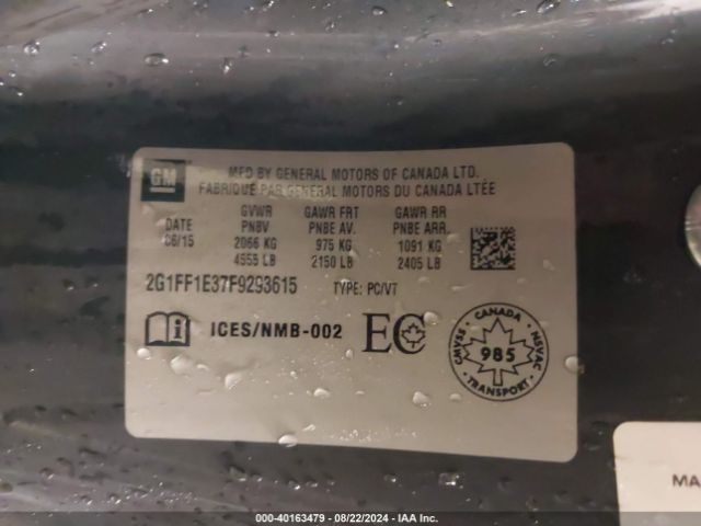 2G1FF1E37F9293615 Chevrolet Camaro 2lt