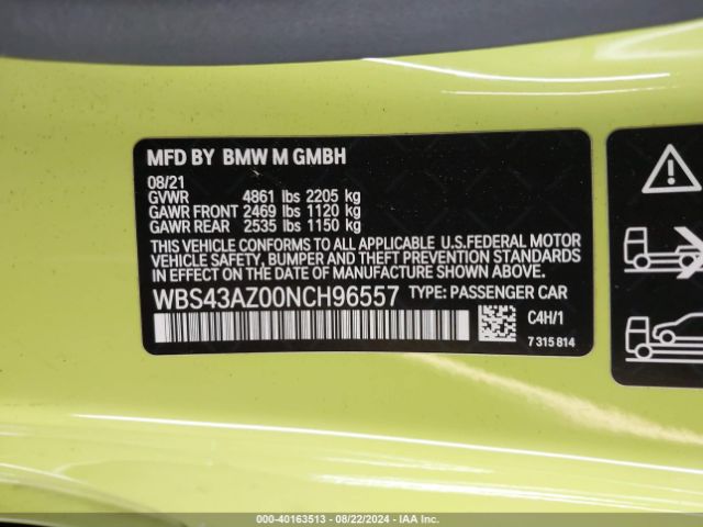 WBS43AZ00NCH96557 BMW M4 Competition Xdrive